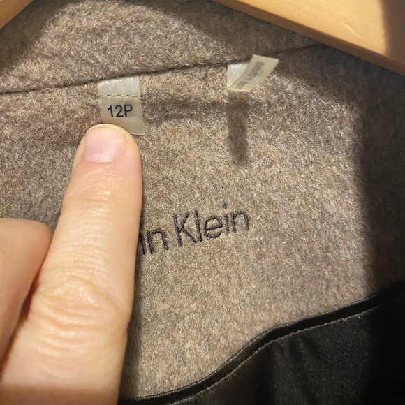 Calvin Klein Tan Wool Blend Peacoat NWOT - Size 12P - Picture 9 of 11